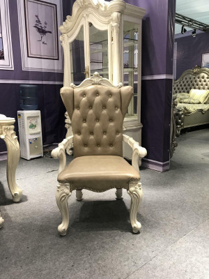 Židle Trůn Křeslo Dřevo Souprava Jídelna Design Starožitný Styl Rokoko Baroko