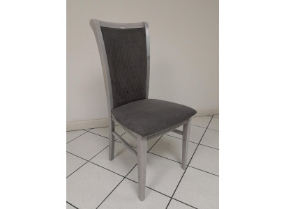 Jídelní židle Dřevěná židle Šedá látka Zádová opěrka Křesla Relaxační Design Křeslo Itálie