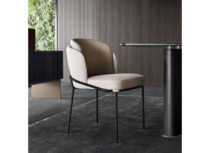 Jídelna 1x židle Židle Čalounění Textil Moderní Designér Opěrka Sedadlo Křeslo