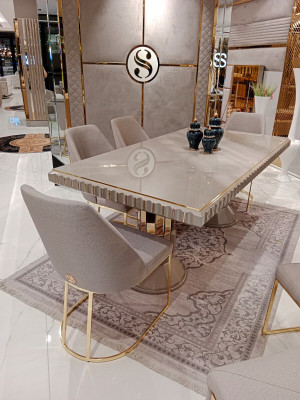 4x židle Skupina židlí Potah Design Nábytek Jídelna Textil