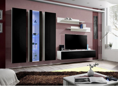 Obývací stěna Luxus nábytku do obývacího pokoje, kompletní set 6 kusů designérského zařízení.