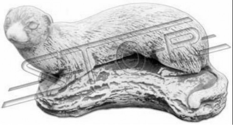 Zahradní dekorace lasička terasa kamenné postavy bílá figurína přírodní socha