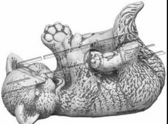 Zahrada Dekorace Kočka Terasa Kámen Dekorativní Figuríny Socha Statue