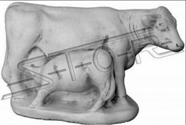 Zahrada Kráva Dekorace Kamenná Figurka Terasová Dekorace Socha Sochařství