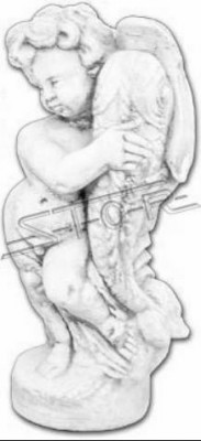 Zahradní socha anděla Fontaine 42cm, socha lidí ze žuly.