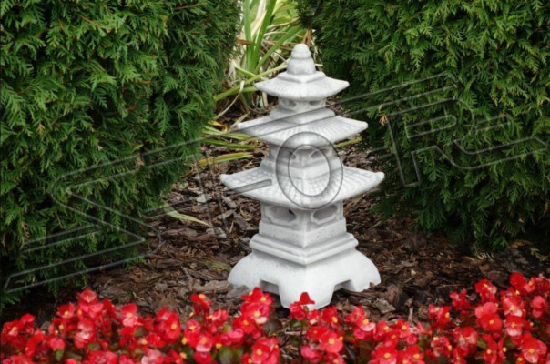 Japonská zahradní lampa ozdoba osvětlení bílá přírodní krmítko pro ptáky.