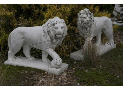 Lew zahradní figurka, terasová zahradní socha, sochy sochání