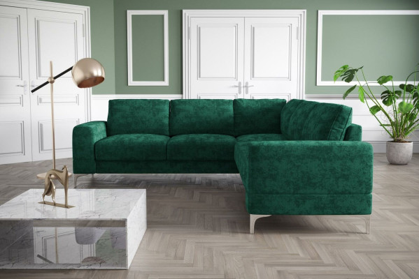 Pohovka Rozkládací látková Obývací pokoj Design Moderní L-Forma Tyrkysová Nábytek Luxus - Pohovky