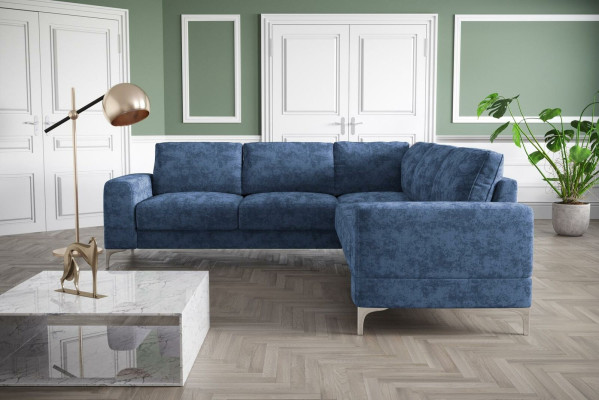 Pohovka Rozkládací látková Obývací pokoj Design Moderní L-Forma Tyrkysová Nábytek Luxus - Pohovky