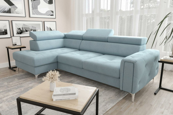 Kůžená pohovka L-tvar Rozkládací gauč Obývací pokoj Růžné designové židle Pohovky Nové