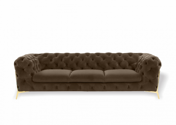 Chesterfield 3místná pohovka potah textil pohovky sedadlo obývací pokoj sofa samet nový