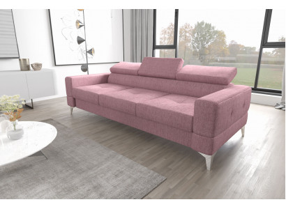 Třísedák Pohovka čalouněná Designová Sofa Moderní třímístná sedací souprava Růžové pohovky