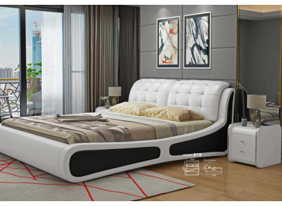Postel polštář design luxus dvojité postele bílé 180x200cm ložnice kůže