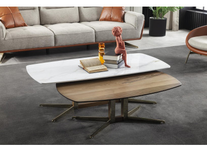 Stůl střední stůl set 2x stůl luxus nábytek obývací pokoj design dřevěný stůl 2ks.