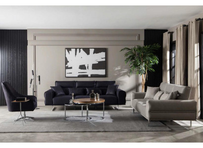 Sofa set nábytek set kávová sedací sestava 3+3+1 italský styl nábytek