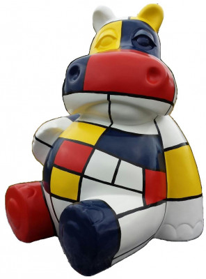 Design Figur Nilpferd designer Loft bunte Skulpturen Figuren echte handarbeit  Návrh figuríny - dílo designéra Loft, barevné sochy postav, skutečná ruční práce.