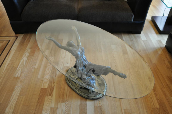 Designový stůl Medusa ze skla - konferenční stůl, stůl, stůl pro hostitele, pohovka - klasický 42 cm.