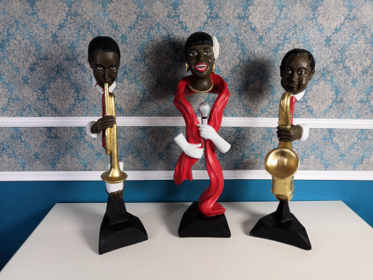 3X NÁVRHÁŘSKÝ SOUVISLÁNÍ SOCHY SOCHY HUDBY XXL BIG FIGURES STATUE