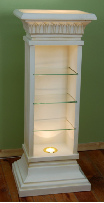 Design Vitrine Regal Glas Säule Vitrinen Regale CD Schrank Lampe 6894 Neu