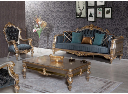Sofa set 3+1 sedadlo sedací souprava křeslo přilba kavárenský stůl 3-dílný set nábytek