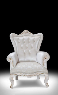 Křeslo Bílé Obývací pokoj Textil Design Chesterfield italský styl