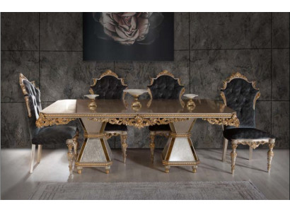 Francouzská jídelní sestava - pohovka 4x židle jídelní sestava nábytek 5dílná sada.