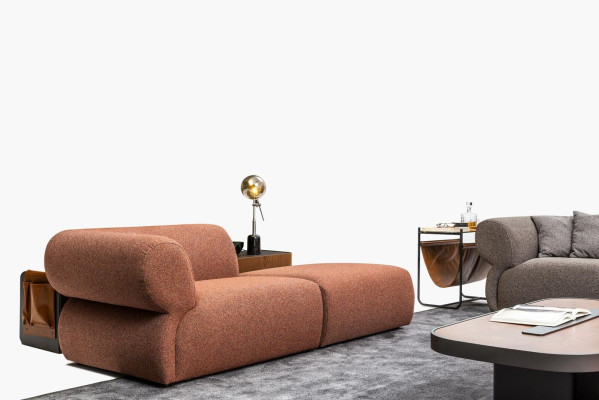 Hnědá pohovka s třemi sedadly Luxus Moderní design obývacího pokoje