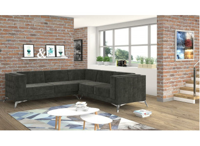 Wohnlandschaft rohová sedací souprava L-tvaru pohovka dekorativní design textilní moderní
