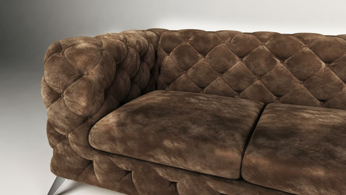 Sametová pohovka Chesterfield Sofa Polstergarnitur Couch Wohnlandschaft