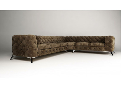 Sametová pohovka Chesterfield Sofa Polstergarnitur Couch Wohnlandschaft