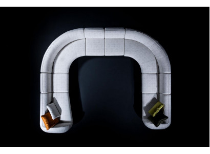 Pohovka U-Forma Luxus Obývací pokoj Design Moderní Textilní Obývací krajina gauč