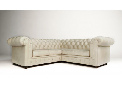 Chesterfield rohová sedací souprava L-tvar tkanina design gauč potah sedadlo pohovka textil