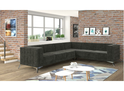 Design Esk rohová sedací souprava L tvaru Moderní pohovky Pohovka z látky Gauč Obývací krajina