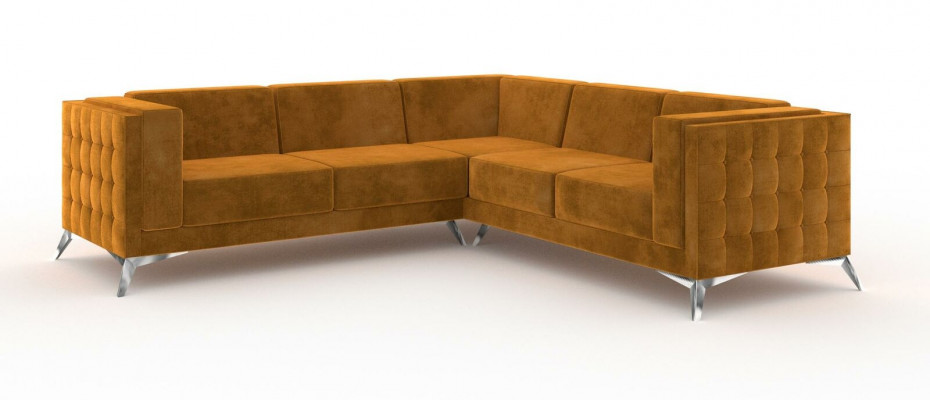 Rohová sedací souprava designová pohovka couch polstrování set textilního materiálu.