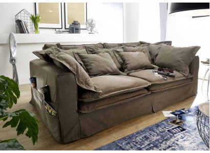 Sofa 4místná látková Luxus Designer Couch Velké pohovky s polštáři Lümmel.