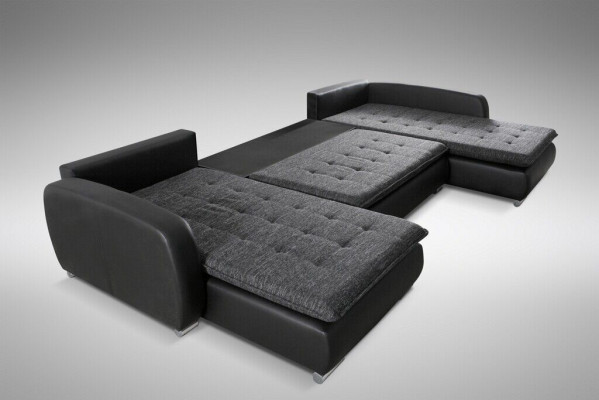 Design Rozkládací pohovka U tvaru Kožená textilní pohovka Nový nábytek