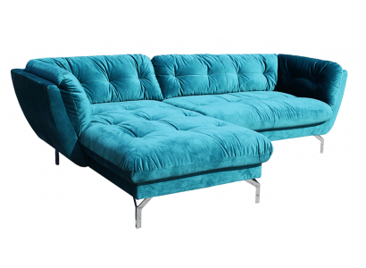 Ecksofa ve tvaru L, pohovka, design pohovka, čalouněná textilní nová rohová souprava.