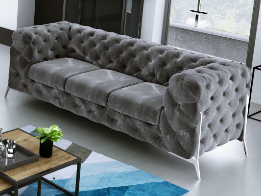 Chesterfield Třísedák Pohodlná designová obývací 3místná pohovka