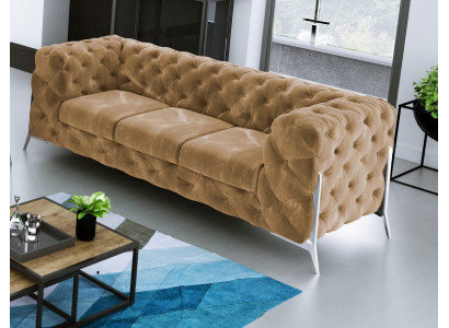 Chesterfield Třísedák Pohodlná designová obývací 3místná pohovka