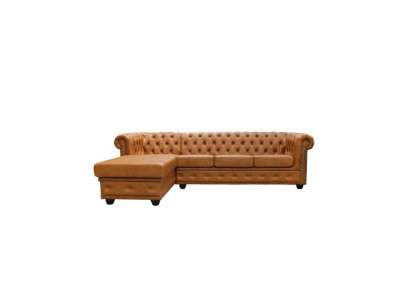 Chesterfield Kožená Pohovka Pohovka Růžek Kůže Sofa Sestava Polštář Rohové Pohovky