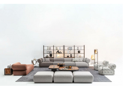 Sofa set šesti a třímístný sedač s polštářem současná sada.