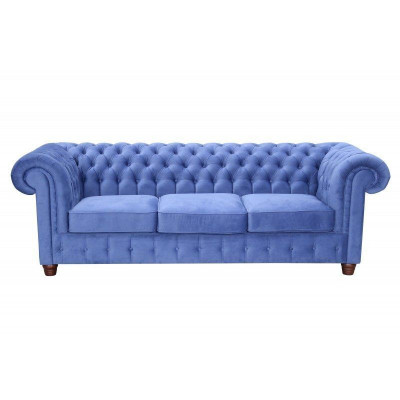 Designový klasik Chesterfield Big XXL 3místná pohovka z kůže a textilu Couches Sofas