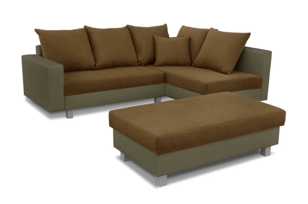 Sofa L-Form Kožená sedací souprava Tkaninová sedačka Obývací souprava Rohová sedací souprava Garnitur Polstrovaný
