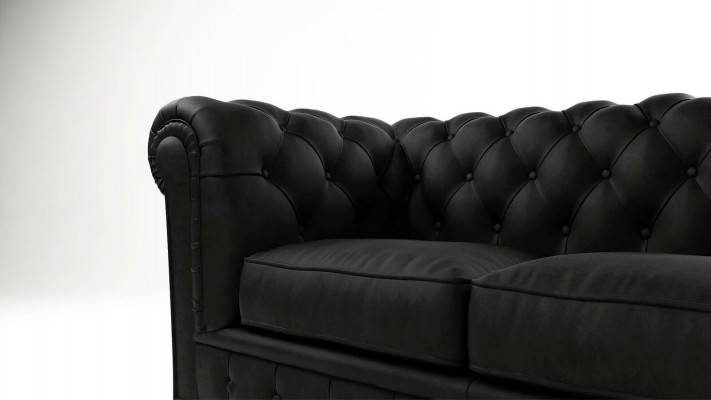 Design Chesterfield pohovka 2místná sedačka čalouněná kůží, sedací soupravy obývací pokoj