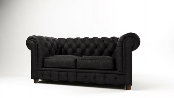 Design Chesterfield pohovka 2místná sedačka čalouněná kůží, sedací soupravy obývací pokoj