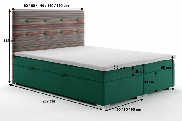 Boxspring Postel Hotel Dvojitá Postel Textil Luxusní Postele Polstrovaná Postel S Úložným Prostorem Funkce
