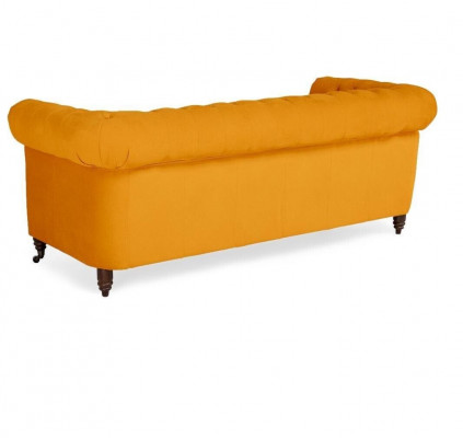 Klasický nábytek Chesterfield třímiestná pohovka textilní pohovka Vznešený design Oranžový