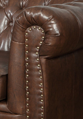 Chesterfield 3místná pohovka, kožená pohovka, sedací souprava, pohovka, třísedadlový.