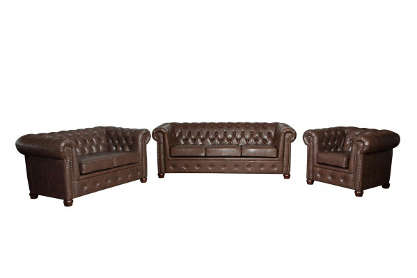 Chesterfield 3místná pohovka, kožená pohovka, sedací souprava, pohovka, třísedadlový.