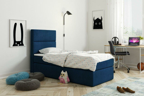 Postel Boxspring Modré designové lůžko Big Polštář Hotel Manželské Luxusní postele 80x200cm Nové